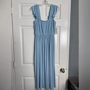NWT Nordstrom Robin Egg Blue Ruched Maxi Dress Sz Small Blue Dream Wedding Beach